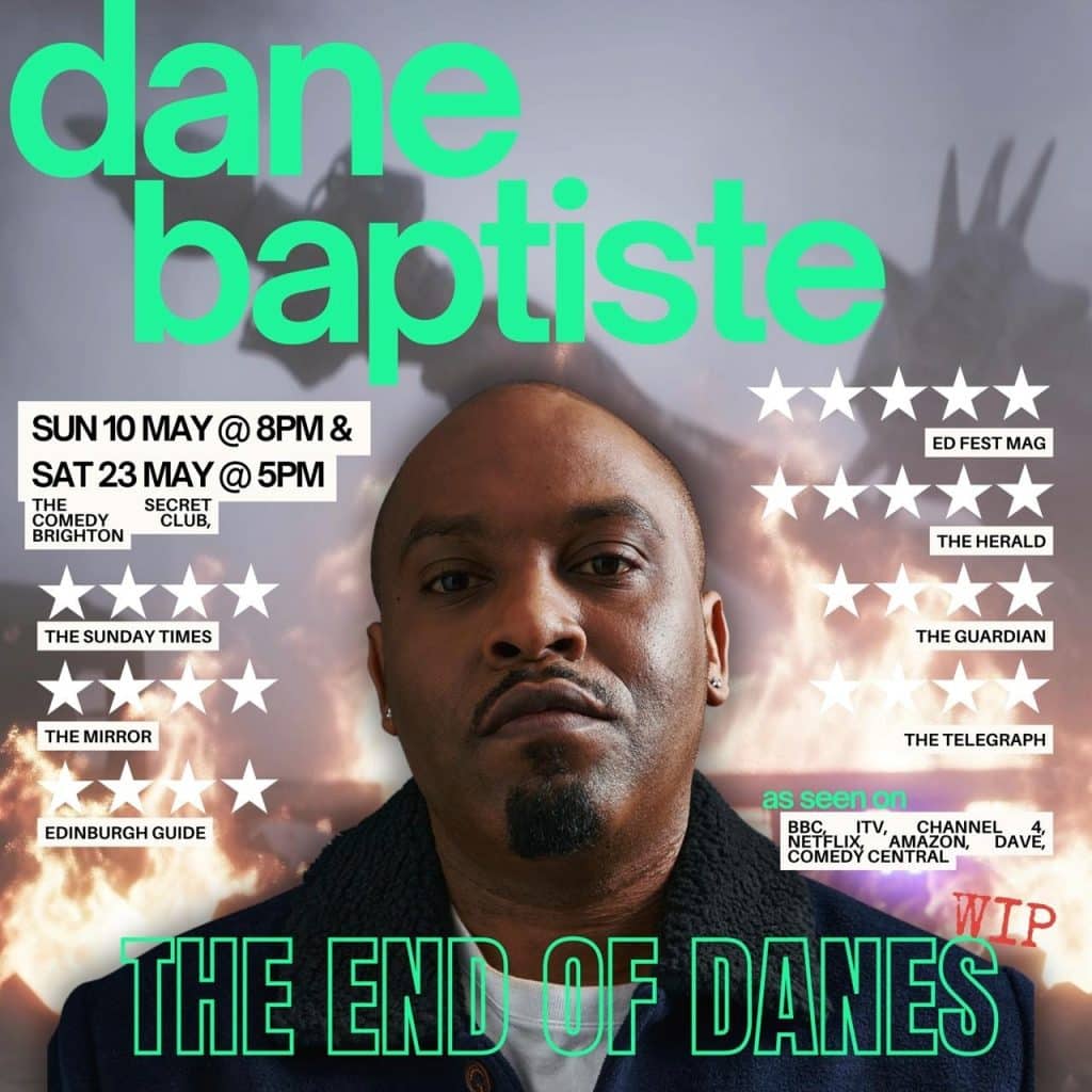 Dane Baptiste Fringe 2026 SECRET-COMEDY-CLUB-BRIGHTON-sq-optimised